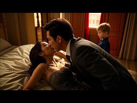 Tổng tài đẩy cô gái xuống giường hôn nóng bỏng, ai ngờ bị con trai bắt gặp.