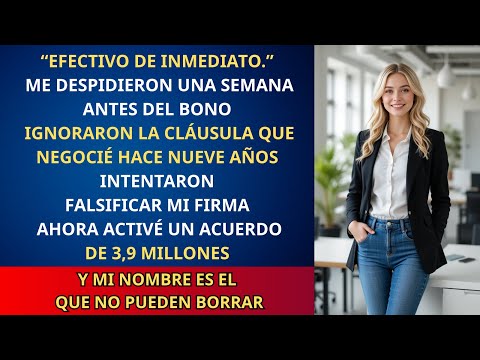 Me despidieron antes del bono—ahora mi contrato les cuesta 3,9M en silencio